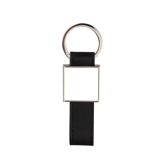 Square eco leather keychain for printing